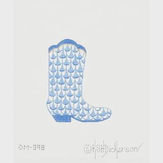 Fishnet Blue Mini Cowgirl Boot by Kate Dickerson Needlepoint Collections (thumbnail)