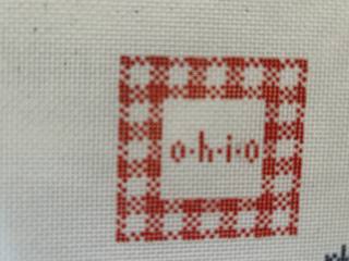 O*H*I*O gingham mini square by Needlepoint by Laura (thumbnail)