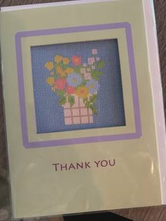 Needlepoint Card Thank You Flower Basket by Pixels on Cotton (thumbnail)