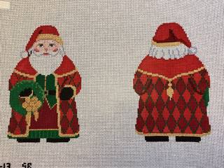 Santa with Wreath - 2 sided by Liz Goodrick-Dillon (Tapestry Tent, via Susan Roberts) (thumbnail)