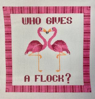 Who Gives A Flock w/ Flamingos by JP Needlepoint (thumbnail)