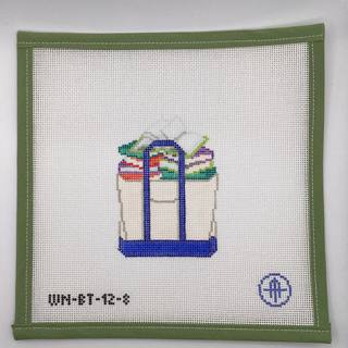 Checked Out Books Tote by Wheelhaus Needlepoint (thumbnail)