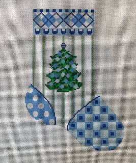 Mini Stocking Blue and Green Tree by Kangaroo Paw Designs (thumbnail)