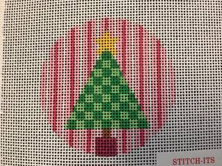 Green Check Tree on Pink Stripes by KCN Designers (thumbnail)