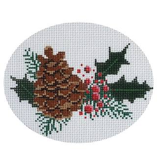 Pinecone Oval Ornament by Laura Love Designs (thumbnail)