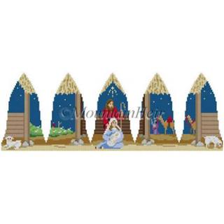 Nativity 3D Bell on 18 mesh by Susan Roberts Needlepoint (thumbnail)