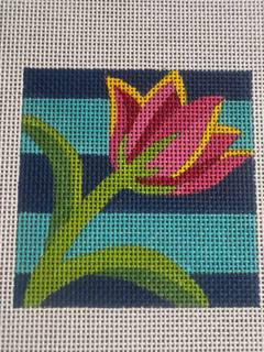 Tulip Square with Striped Background by Alice Peterson (thumbnail)