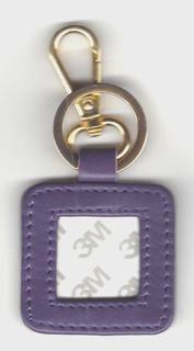 Square Leather Key Fob - Purple by Blue Waters Needlepoint (thumbnail)