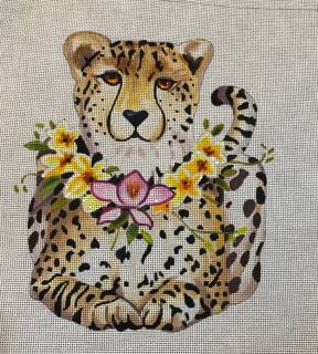 Tiger w Purple Floral Collar by Colors of Praise Art Studio (thumbnail)