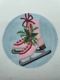 Pink Ice Skates Round by Alice Peterson (thumbnail)