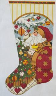 Yellow Striped Santa Stocking by Melissa Shirley Designs (thumbnail)