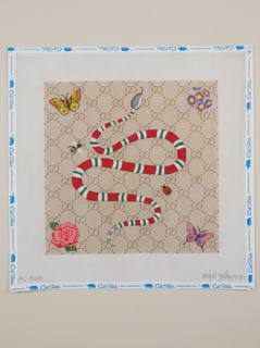 Designer Scarf Series - Gucci Snake & Flowers by Kate Dickerson Needlepoint Collections (thumbnail)