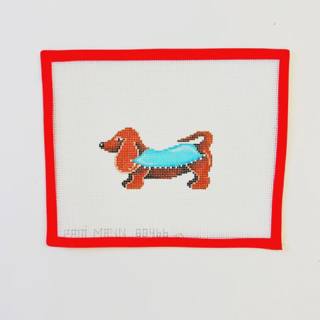 Dachshund - Blue Poncho by Patti Mann (thumbnail)