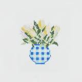 Gingham Vase - Blue by Audrey Wu Designs (thumbnail)