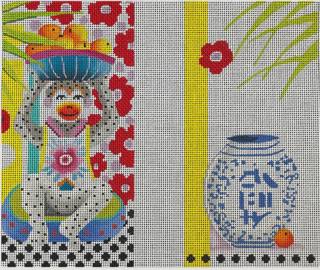 EY251 Double Sided Monkey and Ginger Jar Eyeglass Case by Colors of Praise Art Studio (thumbnail)