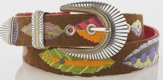 Zecca ZE29 Brown Horizontal Leaves Belt by Zecca (thumbnail)