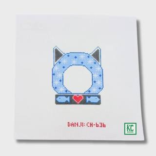 Snowflakes Cat Frame Canvas by Danji Designs (thumbnail)
