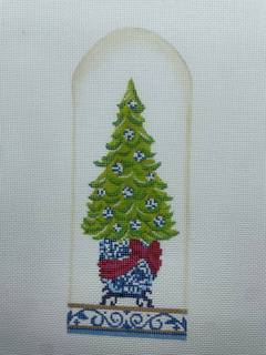 Chinoiserie Christmas Tree by Kelly Clark Needlepoint (Colonial Needle) (thumbnail)
