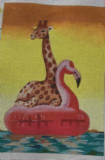Giraffe in Inner tube by Colors of Praise Art Studio (thumbnail)
