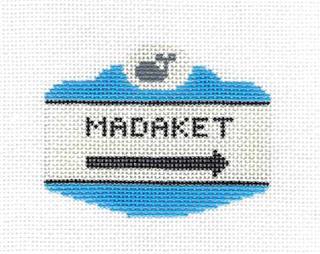 Travel Sign ~ MADAKET, MASS. NANTUCKET ISLAND SIGN handpainted Needlepoint Canvas by Silver Needle by Silver Needle (thumbnail)