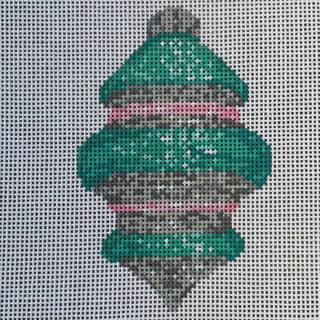 Teal/Silver Shiny Bright Ornament by The Gingham Stitchery (thumbnail)