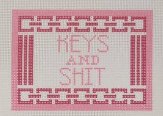 Keys & Sh*t in Pink by Susan Battle Needlepoint (thumbnail)