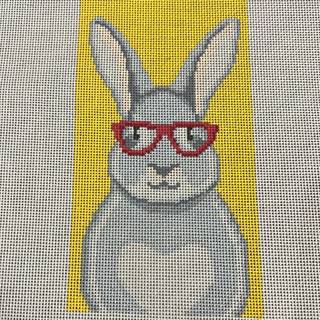 Bunny with Glasses Eye Glass Case by Susan Battle Needlepoint (thumbnail)