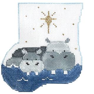 Two Hippos with Hippo Insert Mini Stocking by Kathy Schenkel (thumbnail)