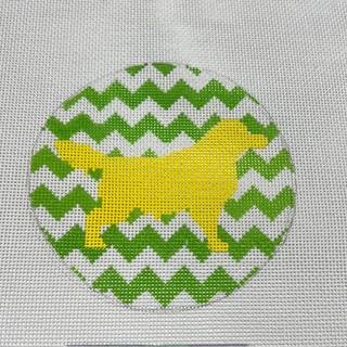 M-Golden Retriever on Green Chevron by Susan Battle Needlepoint (thumbnail)
