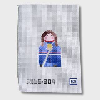 USA Women's Hockey Gold Angel Needlepoint Canvas by KCN Designers (thumbnail)