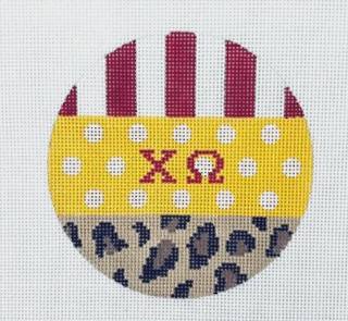 4" multi w/leopard round-Chi Omega 4ML22-CO by Kangaroo Paw Designs (thumbnail)