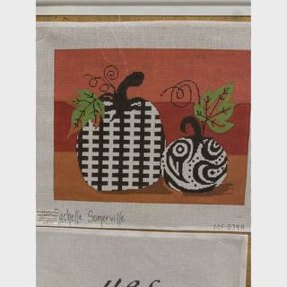 Black & White Pumpkins Canvas by Machelle Somerville (thumbnail)