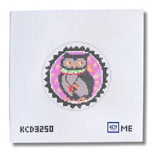 Halloween Owl Round Needlepoint Canvas by KCN Designers (thumbnail)