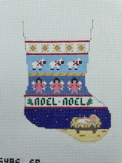Lamb, Angels and Baby Jesus Mini Stocking by Liz Goodrick-Dillon (Tapestry Tent, via Susan Roberts) (thumbnail)