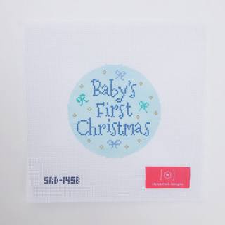 Baby's First Christmas - Blue Canvas by Stitch Rock Designs (thumbnail)