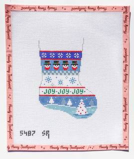 Snowman Joy Mini Stocking by Susan Roberts Needlepoint (thumbnail)
