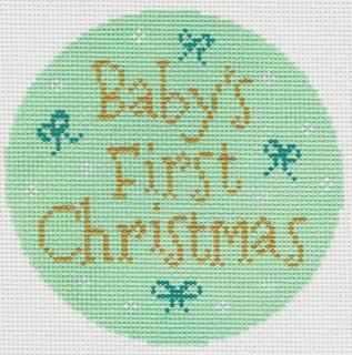 Baby's First Christmas Green Ornament by Stitch Rock Designs (thumbnail)