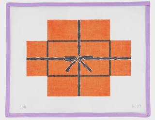 Orange Brick with Brown Ribbon by Susan Battle Needlepoint (thumbnail)