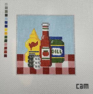 CAM Designs Grilling Condiments Needlepoint Canvas by CAM Designs (thumbnail)