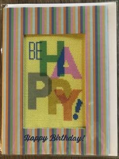 Needlepoint Card Be Happy by Pixels on Cotton (thumbnail)