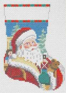 Mini Sock - Santa Face with Toys by Liz Goodrick-Dillon (Tapestry Tent, via Susan Roberts) (thumbnail)