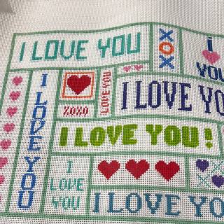 I LOVE YOU Pillow by Doolittle Stitchery (thumbnail)