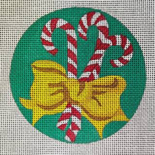 Candy Cane Round Ornament by Danji Designs (thumbnail)