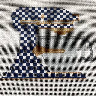 Mixer - Blue and White Check by Officially Needlepoint (thumbnail)