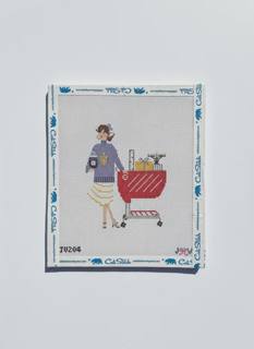 Hanukkah Cart Girl by Jennifer Vallez Needlepoint (thumbnail)
