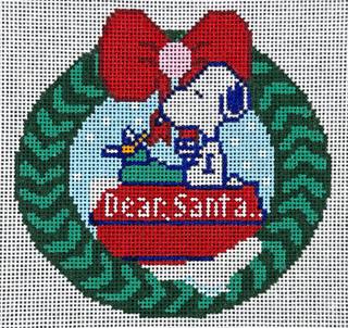 PEANUTS - Snoopy Dear Santa Wreath by Officially Needlepoint (thumbnail)