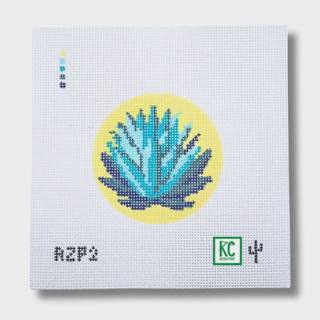 Agave Round Canvas by Cactus Needlepoint (thumbnail)