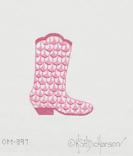 Pink Fishnet Mini Cowgirl Boot by Kate Dickerson Needlepoint Collections (thumbnail)