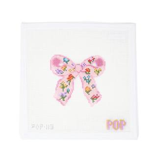 Floral Print Bow - Pink by POP! Needle Arts (thumbnail)