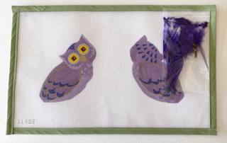 3D clip-on bird, Halloween Owl, purple by Labors of Love (thumbnail)